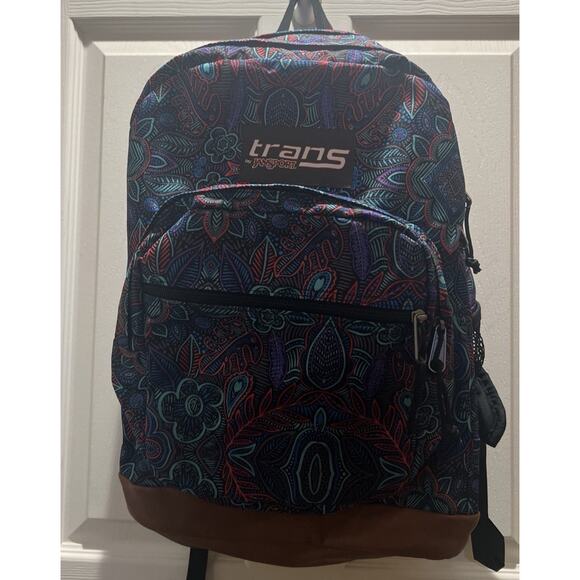Super Cool Peacock Trans By Jansport BIG Student 15” Laptop Sleeve Backpack - Picture 1 of 10